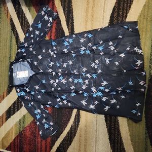 NWT Sheer top, blouse, dress with Multicolored 🐦 🦜 size L